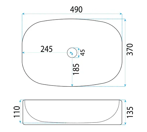 Умивальник Rea Freja white накладний REA-U6616, Білий - фото 7