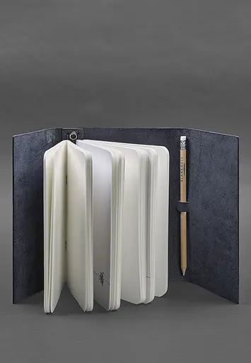 Шкіряний блокнот (Софт-бук) 1.0 синій - фото 3