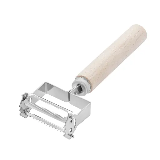 Нож для очистки экономка + шинковка для овощей и корейской морковки стальная двухсторонняя 17 см, Master Class Бежевый 84900 - фото 6