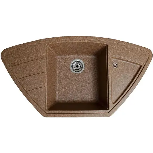 Гранітна кухонна мийка Romzha Jorum 98B Teracota (701) кутова - фото 1