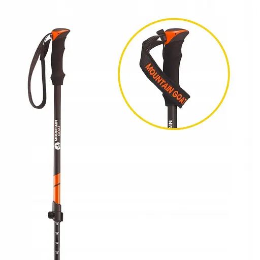 Треккинговые палки Mountain Goat Peak+ 60-135 см MG0006 Black/Orange (P-5907739318275) - фото 2