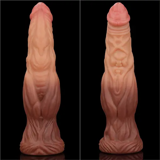 Фаллоимитатор Dual-Layered Silicone 9.5" Nature Cock 24.5 см коричневый - фото 13
