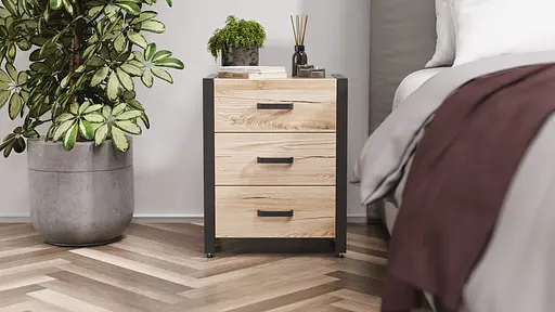 Тумба універсальна Ferrum-decor Вів'єн 3 50x41x40 чорний ДСП Дуб Сан-Марино 16мм (FRD-104187)