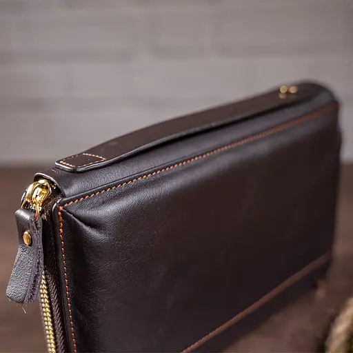 Кожаный клатч мужской Vintage 22,5х12х4 см sum0012742 - фото 7