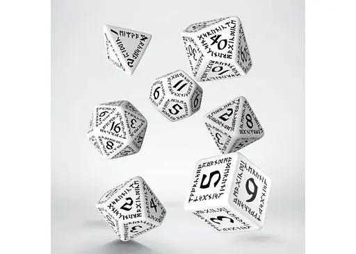Набор кубиков Runic White & black Dice Set , 7 шт. (SRUN02) - фото 2