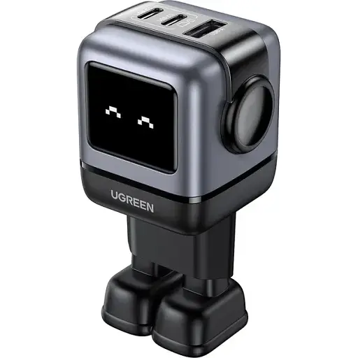 Зарядний пристрій Ugreen CD361 Nexode Robot GaN Tech USB-A + 2*USB-C 65 W (UGR-25685B) - фото 1