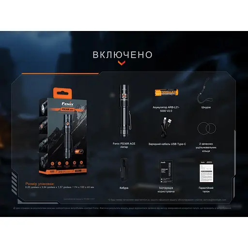 Фонарь тактический ручной Fenix ​​PD36R ACE 3000 лм - фото 26