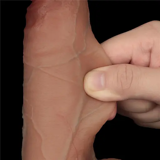 Фалоімітатор Lovetoy Sliding Skin Pro 8.5" 21.5 см (коричневий) - фото 16