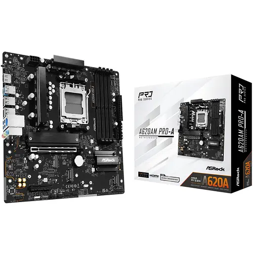 ASRock A620AM PRO-A (AM5/A620A, 4*DDR5, PCIex16, HDMI, 2xSATA, 3xM.2, 2.5GLan, 8ch, mATX) - фото 5