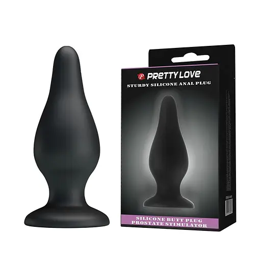 Анальна пробка Pretty Love Sturdy Silicone Anal Plug 15.4 см (чорний) - фото 7