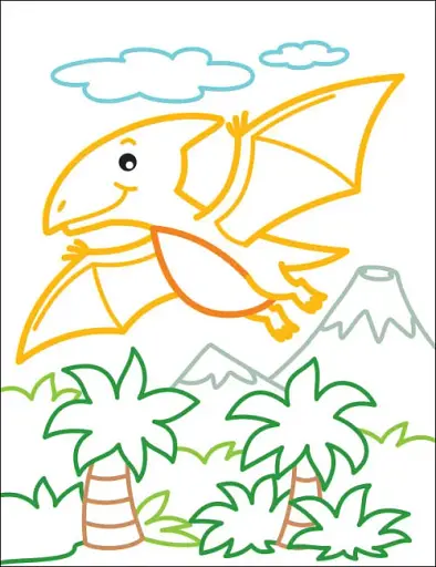 Кольорові зафарбовки: Динозаврик - фото 2