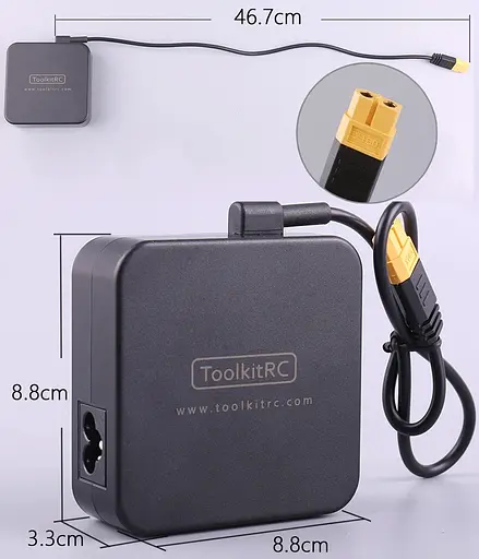 Блок питания ToolKitRC ADP100, 100W 20V 5A с разъемом XT60 для FPV черный (18764) - фото 7