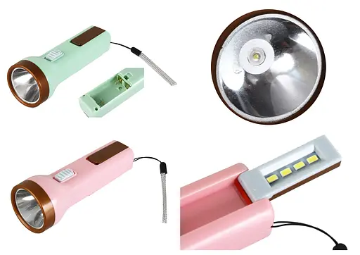 Кишеньковий ліхтарик 2 режими 14.5 см світлові ефекти на батарейках у чохлі - фото 2