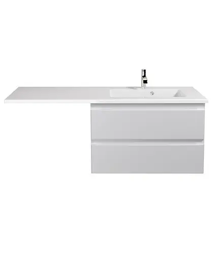 Тумба Мойдодир Unik 80-A Adam 140 R Білий підвісна з крилом над пральною машиною Білий - фото 4