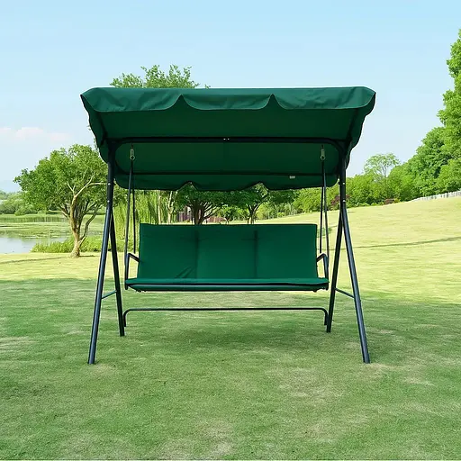 Водонепроникна гойдалка Leobro з подушками на 3 особи Зелена - фото 1