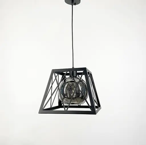 Світильник лофт із графітовим плафоном у корпусі чорного кольору 23х29 см | Арт. 12308/1 BK+GR | Line F - фото 2