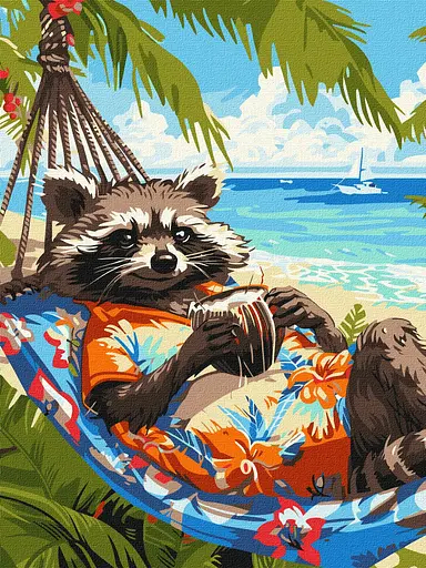 Набір для розпису по номерах Тропічний відпочинок, Ideyka, 30x40 см, КНО6652