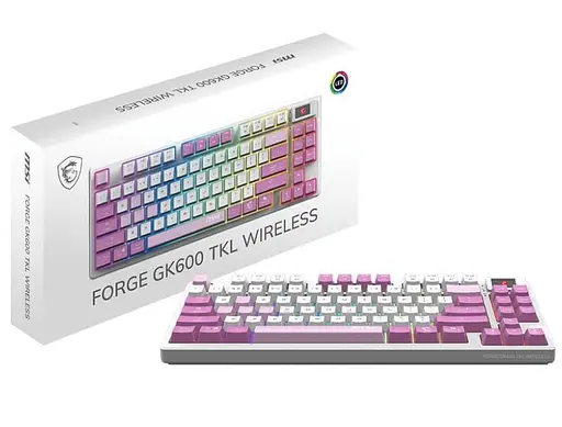 Клавіатура MSI FORGE GK600 TKL W VIOLET 83key USB-A/Wireless EN/UKR/RU RGB Violet (S11-43UAQ01-HH9) - фото 5