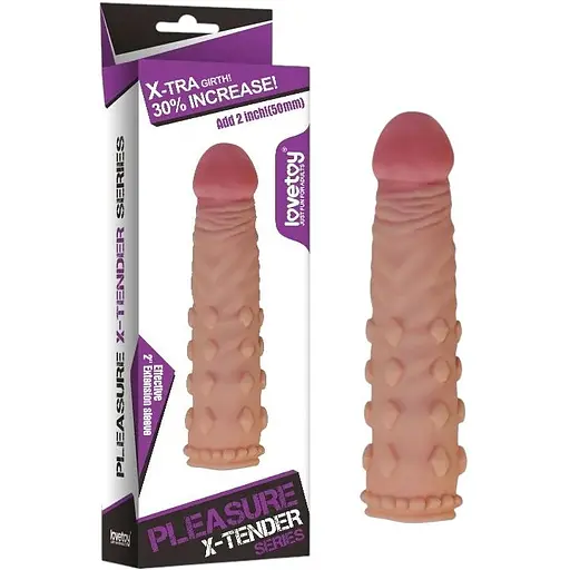Насадка на пенис Lovetoy Pleasure X-Tender Series 17.5 см телесный