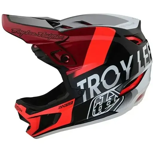 Велошолом Troy Lee Designs D4 Composite Helmet Qualifier Silver/Red XL (1106-140559035)
