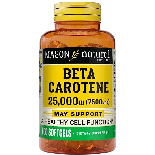 Вітаміни та мінерали Mason Natural Beta Carotene 25000 IU, 100 капсул