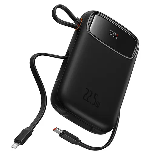 Зовнішній акумулятор Baseus Power Bank QPow2 Dual-Cable 20000mAh 22.5W (P10055000112-B1) Black - фото 1