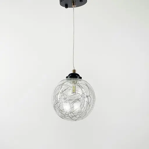 Підвіс Transparent Bubbles з плафоном з металевою хромованою ниткою Line.F 371/1 - фото 1