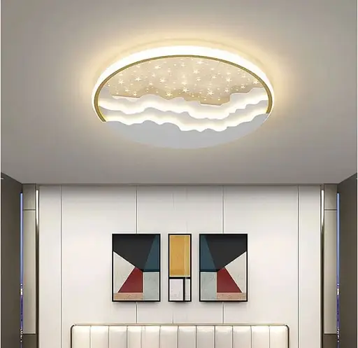 Креативна світлодіодна стельова люстра | Line F | Арт. 2359-500 WT+GD - фото 1