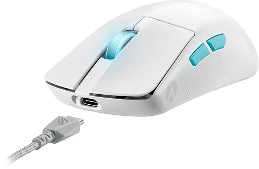 Бездротова миша ASUS ROG Harpe Ace Aim Lab Edition RGB USB-A/WL/BT White (90MP02W0-BMUA10) - фото 7