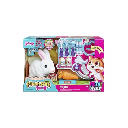 М’яка інтерактивна іграшка Кролик, набір лікаря, коробка 39x26x14 см