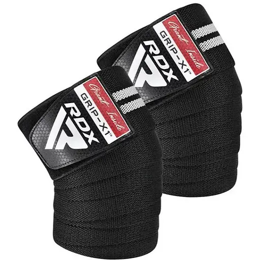 Бинти на коліна RDX GYM KNEE WRAP R11 BLACK/WHITE (WAH-KR11BW) - фото 1