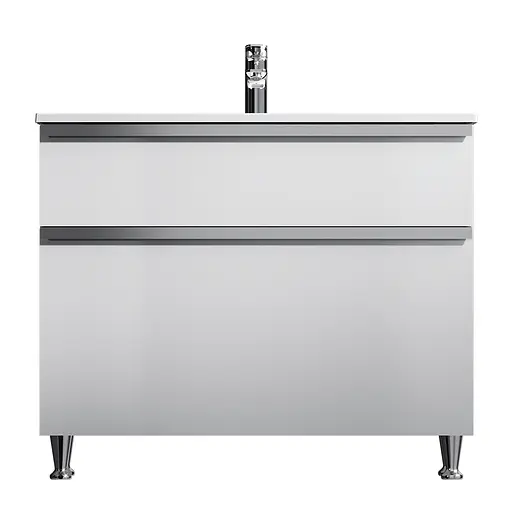 Тумба з умивальником AM.PM X-Joy підлогова 100 см 2 ящики білий MTA-FSX1002WG-WCC1002WG Білий - фото 6