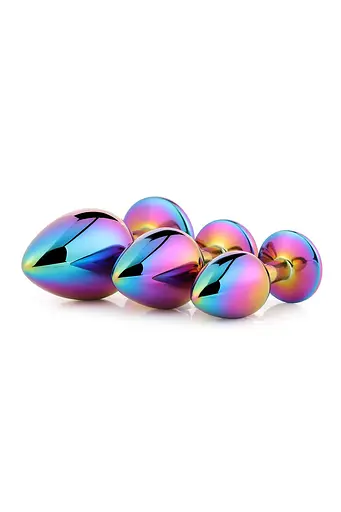 Анальна пробка Gleaming Love Multicolour Plug Set 3 шт. (мульті) - фото 4