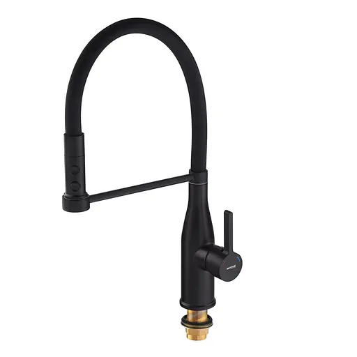 Змішувач для кухні Mixxus Premium Summer 017 Black з гнучким виливом MI6961 Чорний матовий - фото 3