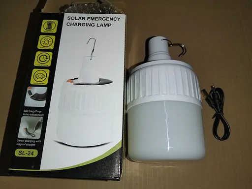 Ліхтарик-лампочка LED з акумулятором на сонячній панелі 1200mAh - фото 2