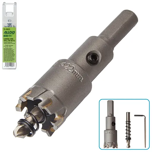Сверло корончатое Alloid Building Tools твердосплавное по металлу 22 мм (TS-10022) - фото 2