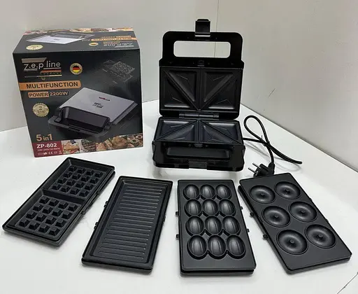 Мультимейкер Zepline ZP-802 5в1 зі знімними формами 2200Вт Чорний - фото 7