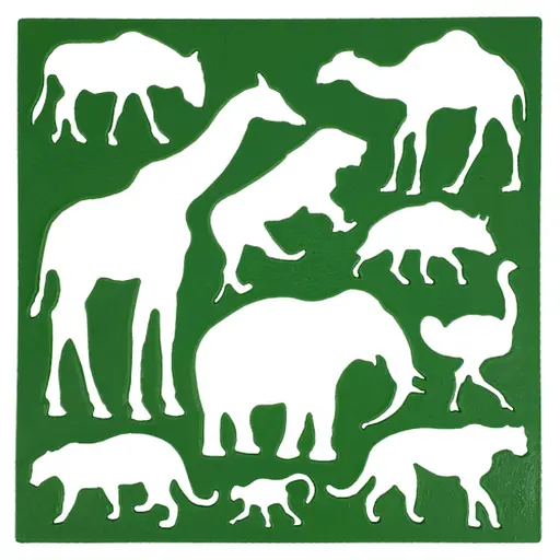 Трафарет дитячий "Тварини дикі" Атлас AS-0256, К-9068м - фото 1