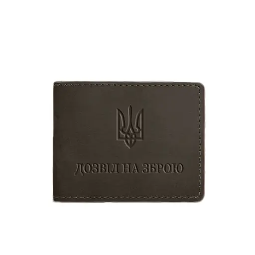 Кожаная обложка для разрешения на оружие темно-коричневая Crazy Horse - фото 6