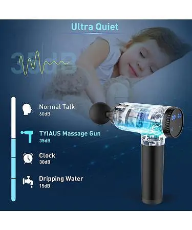 Массажный пистолет для мышц TYIAUS 30 скоростей 6 головок - фото 6
