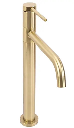 Смеситель для умывальника Rea Lugano Slim brushed gold высокий REA-B4420 Золотой - фото 3