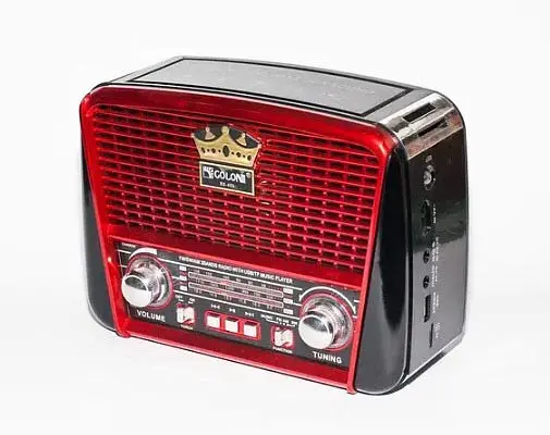 Радіоприймач Golon RX-455S акумуляторне радіо Solar USB Червоний - фото 2