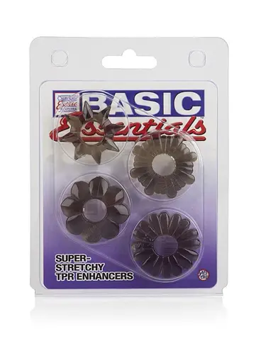 Набор эрекционных колец CalExotics Basic Essentials 4 шт. черный - фото 4