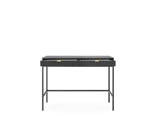 Стіл туалетний Perfect Home Нова / Nova з 2 шухлядами та чорними ніжками T104 Чорний (PFH-091264) - фото 2