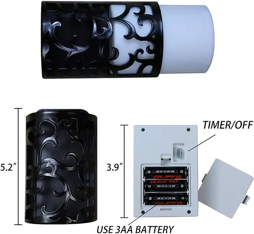 Декоративные фонари WRalwaysLX с таймером, без пламени свечи для внутренних и наружных настенных светильников, мерцание - фото 3