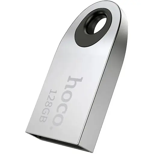 USB флеш накопитель Hoco UD9 128GB USB 2.0 металлический серебристый - фото 1