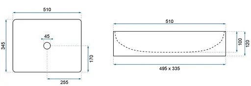 Умивальник Rea Inga накладний black marble mat REA-U8006, Чорний матовий - фото 9