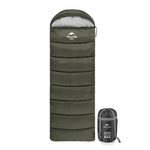 Спальник з капюшоном Naturehike U150 NH20MSD07, 11°C лівий зелений - фото 2