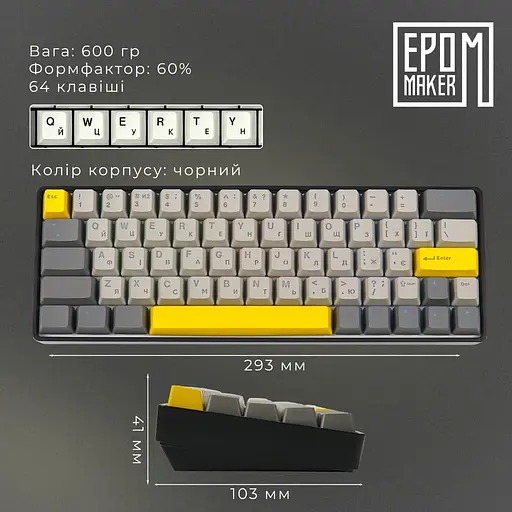 Клавиатура Epomaker EP64 Mulan Black (EP64-B-M) - фото 12
