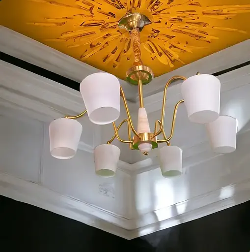 Светодиодная люстра Колокольчик 6036 (Золотая) на 5 плафонов